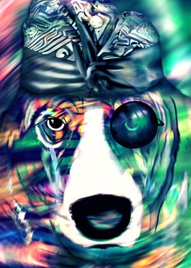 Dog Head Art Colorful