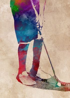 Golfing sport art