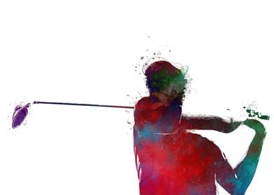 Golfing sport art