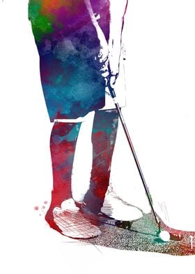 Golfing sport art