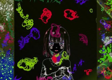 Ghost girl with colors