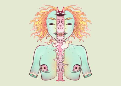 Split Skeleton Girl