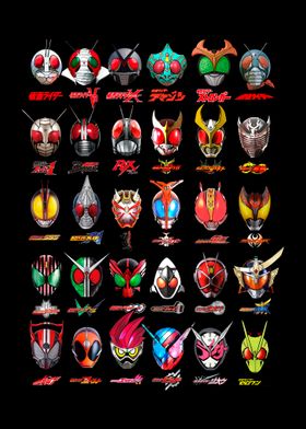Masked Kamen Rider Helmets