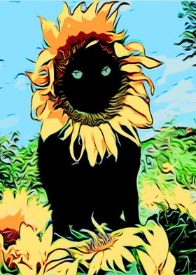 Sun Flower Cat