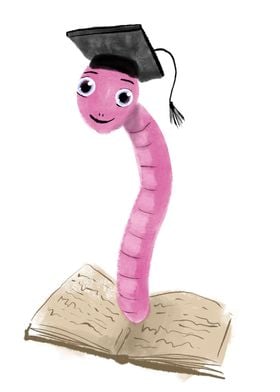 Pink Book Worm