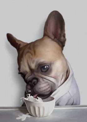 PUG DRINKING MILK