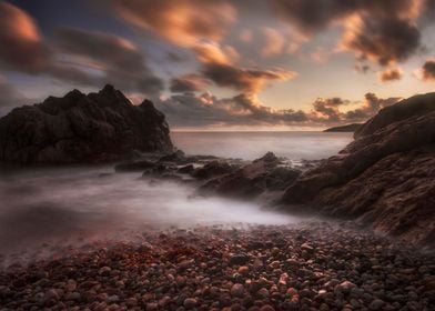 Sunset on Rotherslade Bay