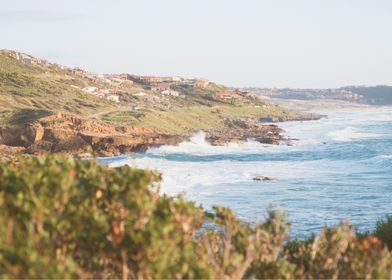 Surf coastline at sunset