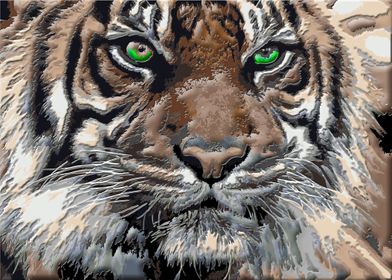 tigre green eyes 3d