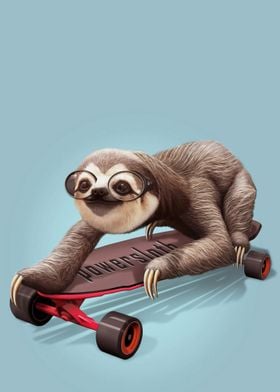 SLOTH ON SKATEBOARD