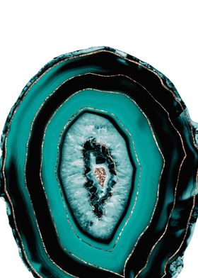 Teal Black Agate Glitter 1