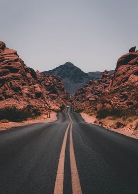 Road middle of mountains