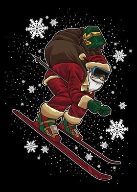 Fast Skiing Santa Claus