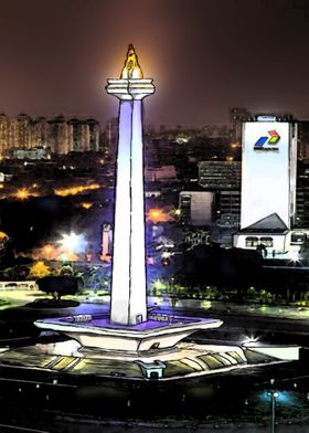 Monas Jakarta at Night