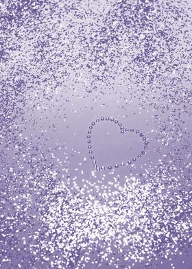 Ultra Violet Glitter Heart
