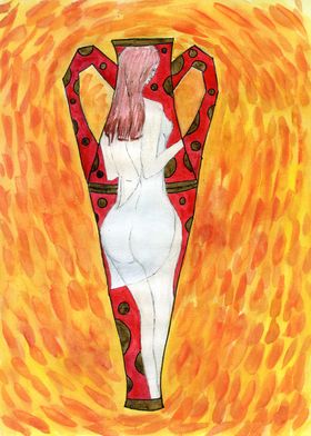 Woman in flames