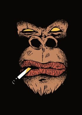 Angry Gorilla Smoking