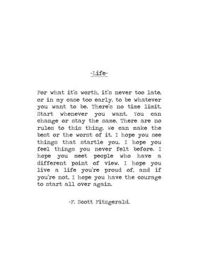 F Scott Fitzgerald Quote