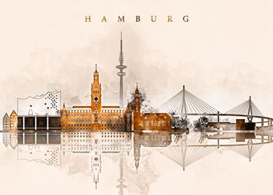 Hamburg Germany Skyline