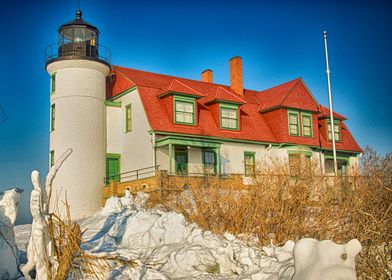 Snowy Point Betsie Light