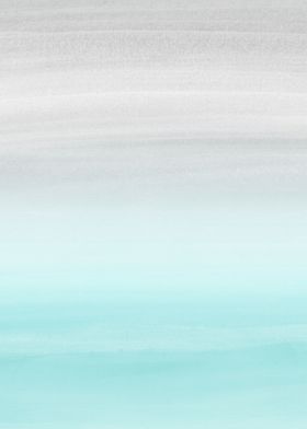 Aqua Blue Gray Watercolor 