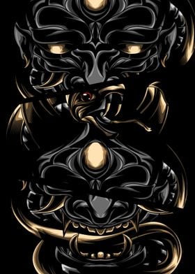 Oni Mask Devil Snake