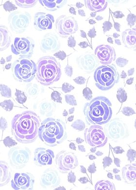 Purple watercolor roses