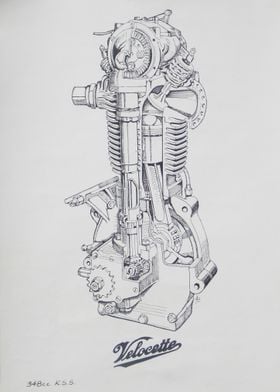 Velocette cutaway Engine