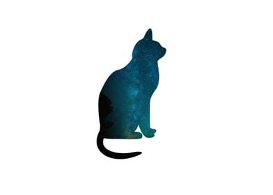 Space cat silhouette