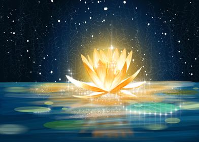 Lighting Flower on water