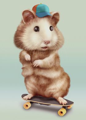 HAMSTER SKATEBOARDING