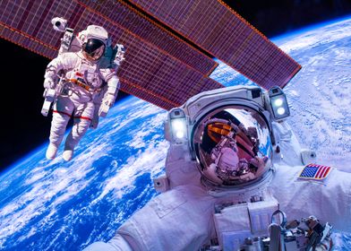 Astronauts Surreal Selfie