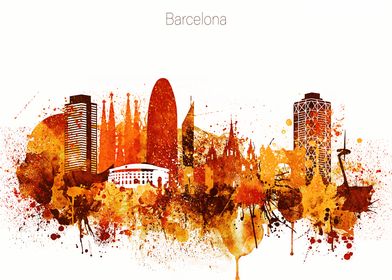 Barcelona Spain Skyline