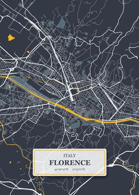 Florence Italy City Map 