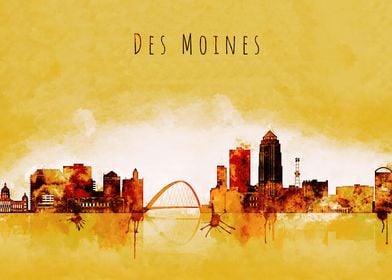 Des Moines Iowa Skyline