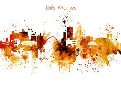 Des Moines Iowa Skyline