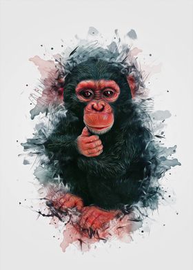Baby Chimpanzee Art