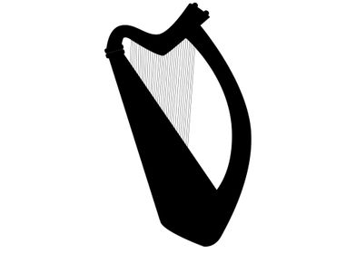 Irish Harp in Silhouette