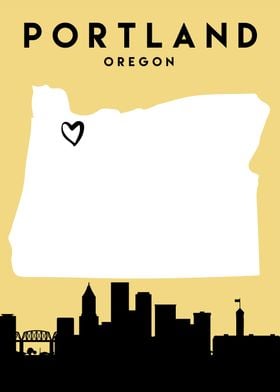 Portland Map Skyline