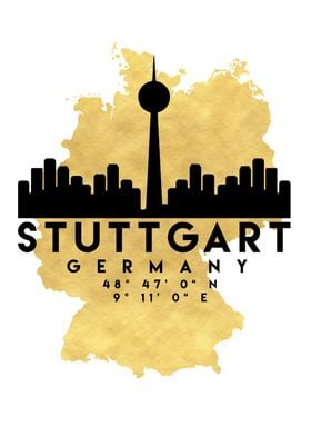 Stuttgart Map Skyline