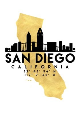 San Diego Map Skyline