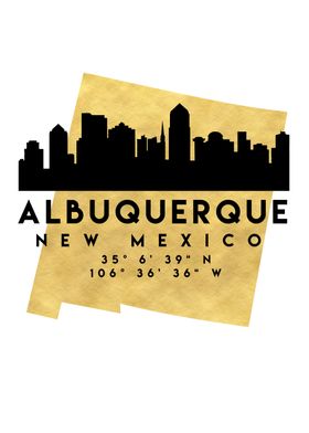 Albuquerque Map Skyline