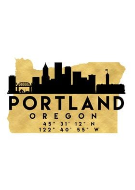 Portland Map Skyline