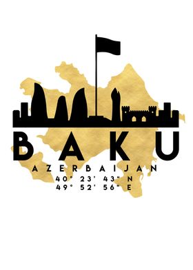 Baku Map Skyline