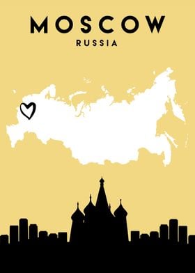 Moscow Map Skyline