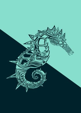 Seahorse in two colors