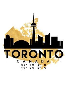 Toronto Map Skyline Canada