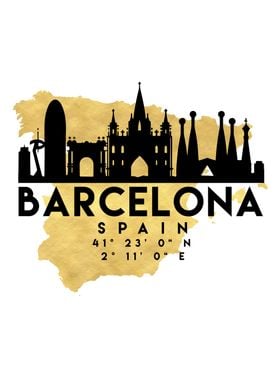 Barcelona Map Skyline