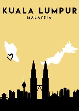 Kuala Lumpur Map Skyline