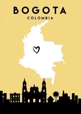 Bogota Map Skyline